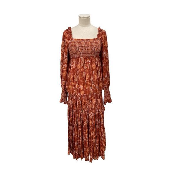 NWT Free People Sweet Escape Maxi Dress Mocha Combo Size Small - Picture 1 of 16